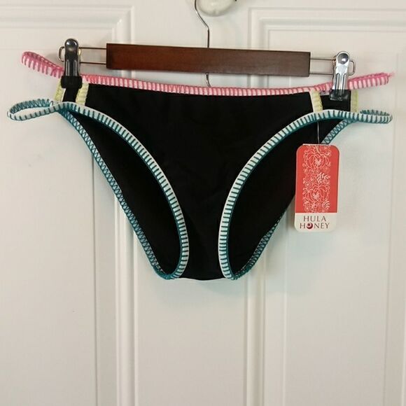 Hulu Honey black multicolored Bikini Bottom - Picture 1 of 8